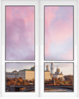 Панорамное двухсекционное окно